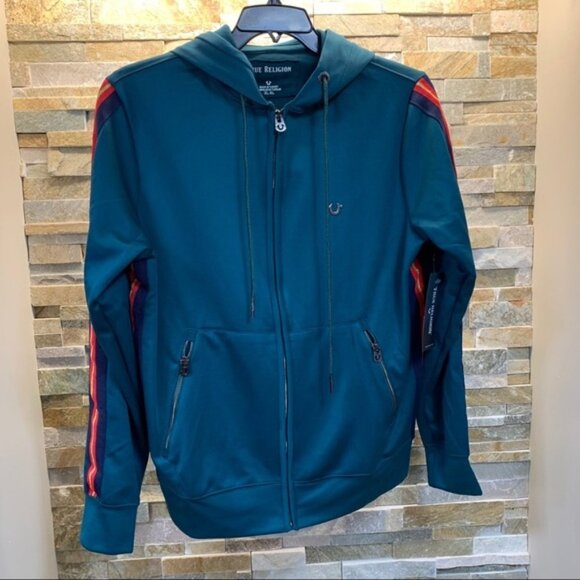 True Religion Racer Stripe Zip-Up Hoodie - Picture 4 of 8